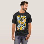 レモンパターンアートミニマリストフルーツ1 Tシャツ (正面フル)