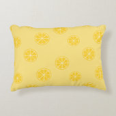 レモンパターンイエローピロー アクセントクッション (正面)