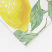 レモンパターングリーンモノグラム フリースブランケット (角)