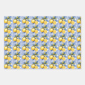 レモンパターンシトラスフルーツ熱帯夏 ラッピングペーパーシート (正面3)