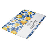 レモンパターントロピカルフルーツカスタムカップル名 バスマット (アングル)