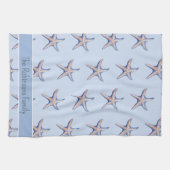 レモンパターントロピカルフルーツカスタムファミリー名 キッチンタオル (横)