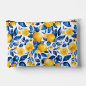 レモンパターントロピカルフルーツパーソナライズされた名 アクセサリーポーチ (裏面)