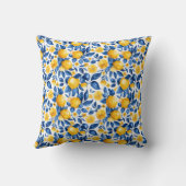 レモンパターントロピカルフルーツパーソナライズされた名 クッション (裏面)