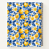 レモンパターントロピカルフルーツパーソナライズされた名 ノートブック (裏面)