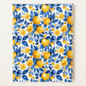 レモンパターントロピカルフルーツパーソナライズされた名 プランナー手帳 (裏面)