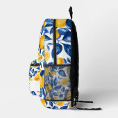 レモンパターントロピカルフルーツパーソナライズされた名 プリントバックパック (右)