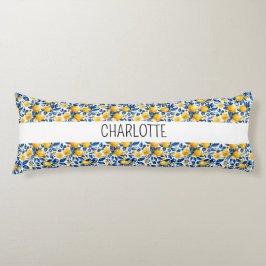 レモンパターントロピカルフルーツパーソナライズされた名 ボディピロー