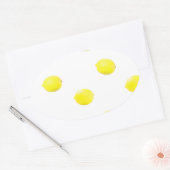 レモンパターンバージョン2 楕円形シール (封筒)