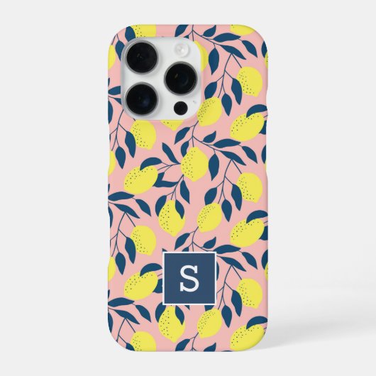 レモンパターンモノグラム iPhoneケース (裏面)