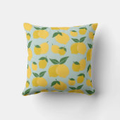 レモンパターンレトロフルーツイエローオングリーン クッション (裏面)