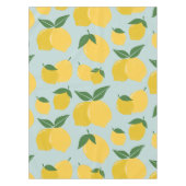 レモンパターンレトロフルーツイエローオングリーン テーブルクロス (正面)