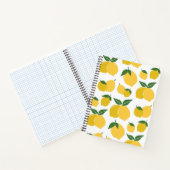 レモンパターンレトロフルーツイエローオンホワイト ノートブック (内部)