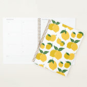 レモンパターンレトロフルーツイエローオンホワイト プランナー手帳 (ディスプレー)