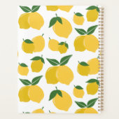 レモンパターンレトロフルーツイエローオンホワイト プランナー手帳 (裏面)