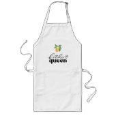 レモンパターンロングホワイト ロングエプロン (正面)