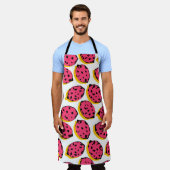 レモンパターン全体vintageabstract, art, backg エプロン (着用した状態)