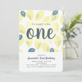 レモンパターン1st誕生日パーティの招待状 招待状 (スタンド正面)