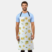 レモンパターン エプロン (着用した状態)