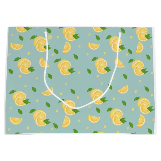 レモンパターン ラージペーパーバッグ (正面)