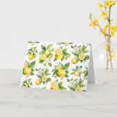 レモンパターン，レモンの花離れ,柑橘類 カード (黄色い花)
