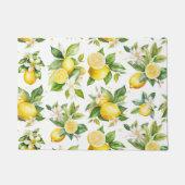 レモンパターン，レモンの花離れ,柑橘類 ドアマット (正面)
