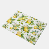 レモンパターン，レモンの花離れ,柑橘類 ドアマット (アングル)