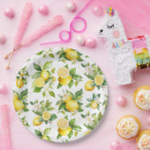レモンパターン，レモンの花離れ,柑橘類 ペーパープレート (パーティー)