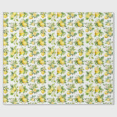 レモンパターン,レモンの花離れ,柑橘類 ラッピングペーパー (フラット)