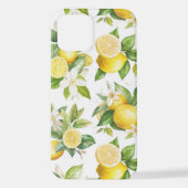 レモンパターン,レモンの花離れ,柑橘類 iPhoneケース (裏面)