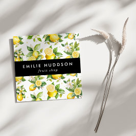 レモンパターン，レモンの花，柑橘類，果物店 スクエア名刺