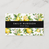 レモンパターン，レモンの花，柑橘類，果物店 名刺 (正面)