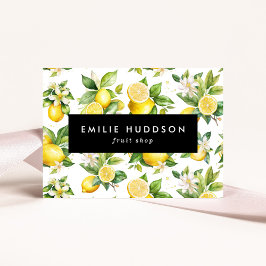 レモンパターン，レモンの花，柑橘類，果物店 名刺