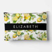 レモンパターン，レモンフラワー離れズ，お名前 アクセサリーポーチ (裏面)