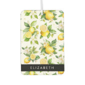 レモンパターン,レモンフラワー離れズ,お名前 カーエアーフレッシュナー (正面)