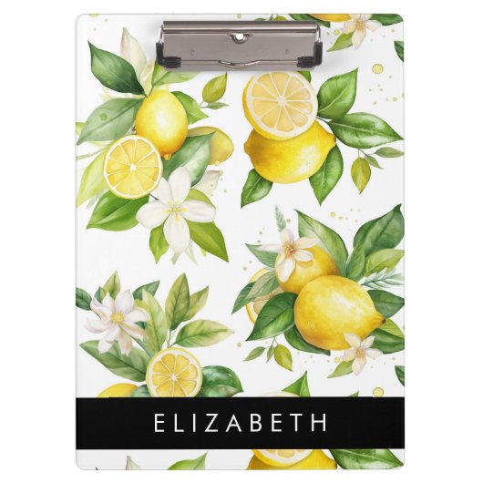 レモンパターン,レモンフラワー離れズ,お名前 クリップボード (正面)
