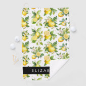 レモンパターン，レモンフラワー離れズ，お名前 ゴルフタオル (インサイチュ)