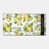 レモンパターン，レモンフラワー離れズ，お名前 デスクマット (正面)