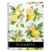 レモンパターン,レモンフラワー離れズ,お名前 ノートブック (正面)
