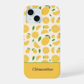 レモンパターン iPhone 15ケース (裏面)