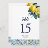 レモンパーソナライズされたと結婚タイルの表番号 招待状 (正面/裏面)