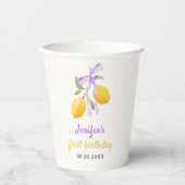 レモンパープルボウ最初の誕生日パーティー 紙コップ (正面)