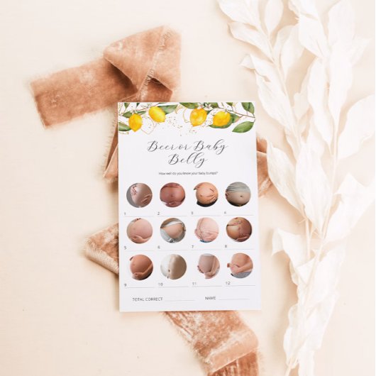 レモンビールまたはベビーベリーベイビーシャワーゲーム