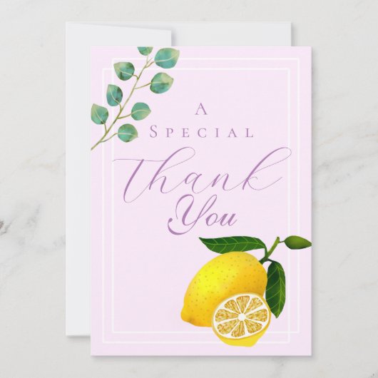 レモンピンクありがとう サンキューカード (正面)