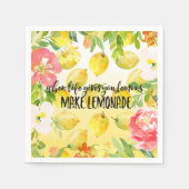 レモンピンクグラデーションフローラ水感動的色 スタンダードカクテルナプキン (正面)