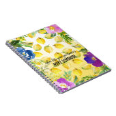 レモンピンクグラデーションフローラ水感動的色 ノートブック (右側)