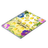 レモンピンクグラデーションフローラ水感動的色 ノートブック (左側)