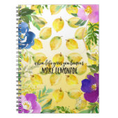 レモンピンクグラデーションフローラ水感動的色 ノートブック (正面)