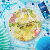 レモンピンクグラデーションフローラ水感動的色 ペーパープレート (パーティー)