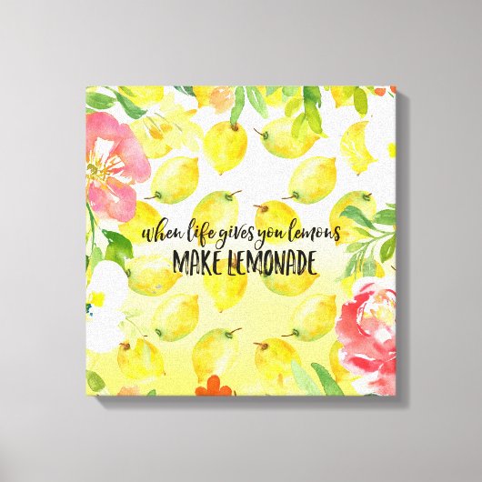 レモンピンクグラデーションフローラ水色 キャンバスプリント (正面)